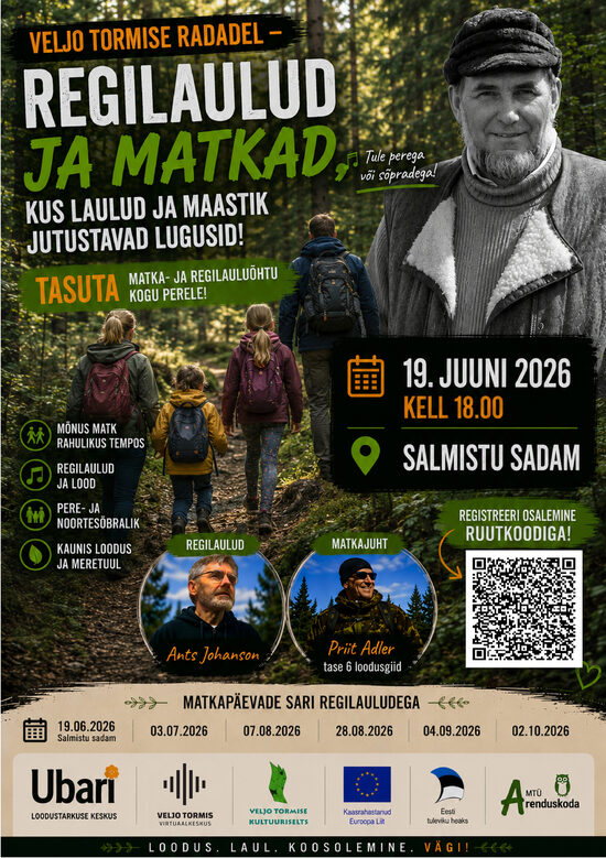 VELJO TORMISE RADADEL - REGILAULUDJA MATKAD, KUS LAULUD JA MAASTIK JUTUSTAVAD LUGUSID! 