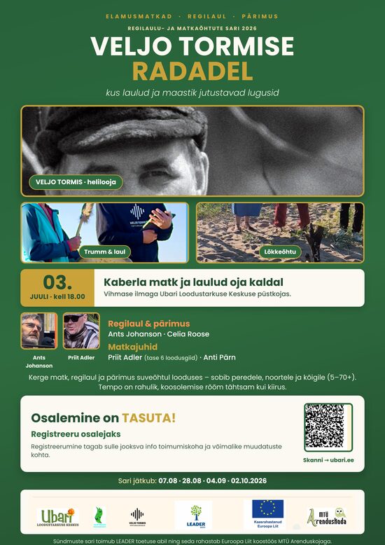 VELJO TORMISE RADADEL - REGILAULUD JA MATKAD, KUS LAULUD JA MAASTIK JUTUSTAVAD LUGUSID! 